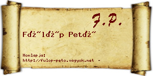 Fülöp Pető névjegykártya